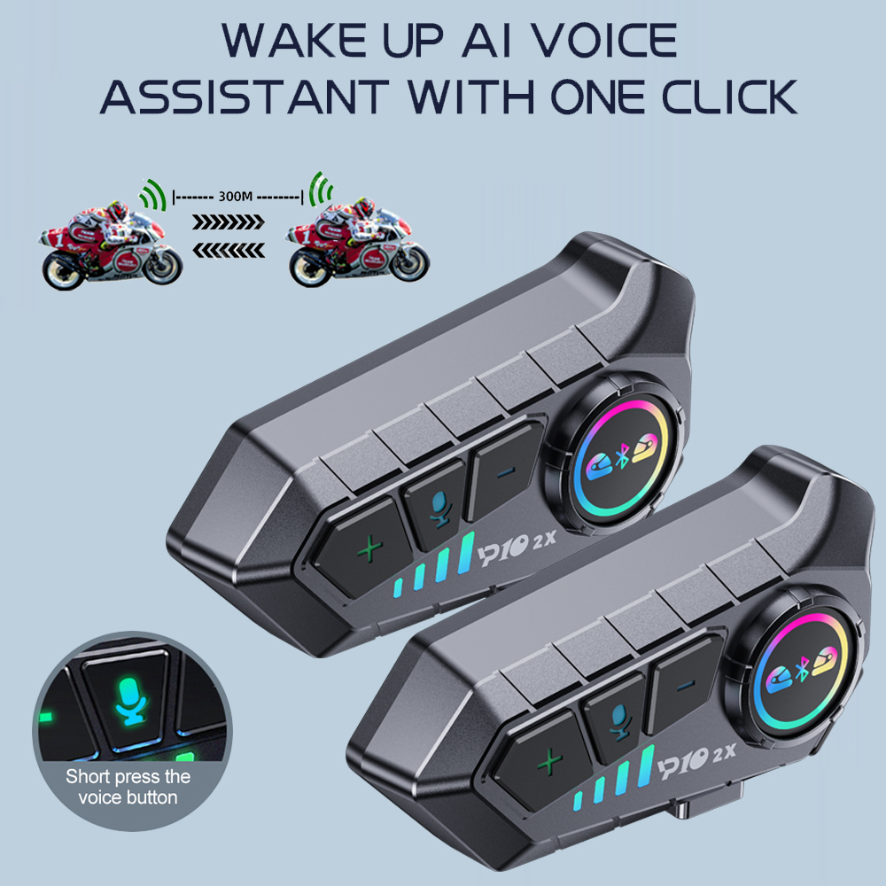Full Face Motorcycle Helmet With Bluetooth - Y10 2x Motosiklet Interkom Bluetooth Kulaklık